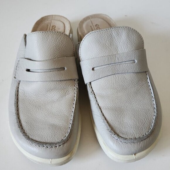ECCO | Corksphere Mules Slides Gray Leather Sz 37 - Picture 3 of 6